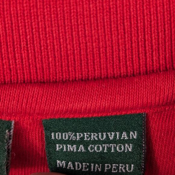 Bobby Jones M Red Long Sleeve Polo Shirt Men's 100% Pima Cotton Made in Peru - Picture 2 of 5